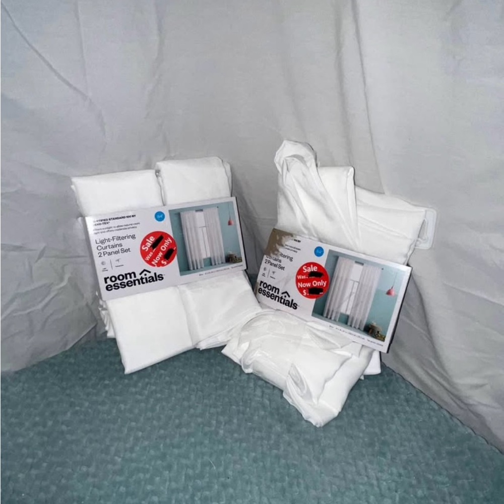 Room Essentials White Curtain Pair
